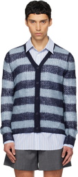 We11done Blue Striped Cardigan