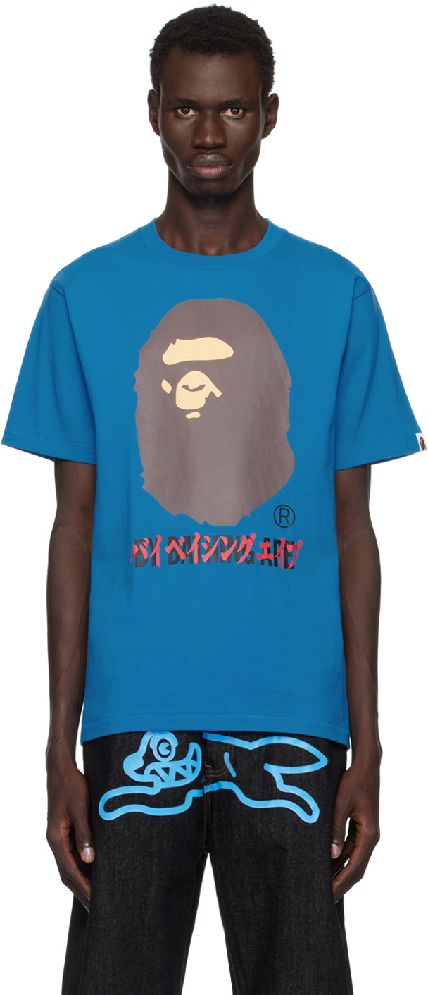 BAPE Blue Katakana By Bathing Ape T shirt A Bathing Ape