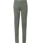 Boglioli - Army-Green Slim-Fit Stretch-Cotton Twill Suit Trousers - Men - Green