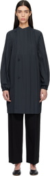 PLEATS PLEASE ISSEY MIYAKE Gray Smooth Coat