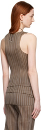 Ludovic de Saint Sernin Brown Pleated Tank Top