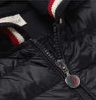 Moncler - Cotton and Quilted Shell Down Zip-Up Hoodie - Men - Navy