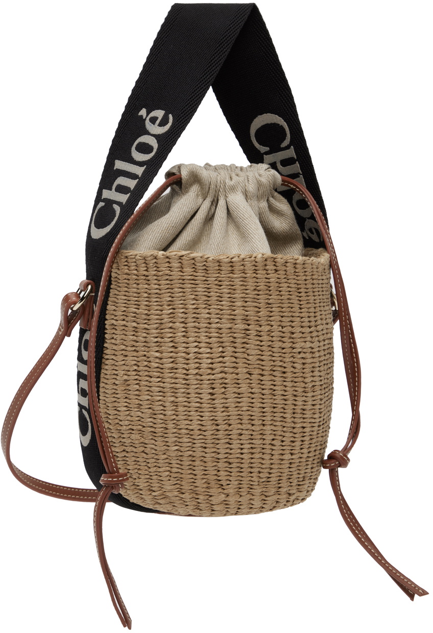 Chloe Mifukoエディション ベージュ スモール Woody かごバッグ Chloé Beige Mifuko Edition Small Woody Bag Chloe