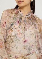 Zimmermann Rebellion Billow Floral-print Georgette Blouse Cream