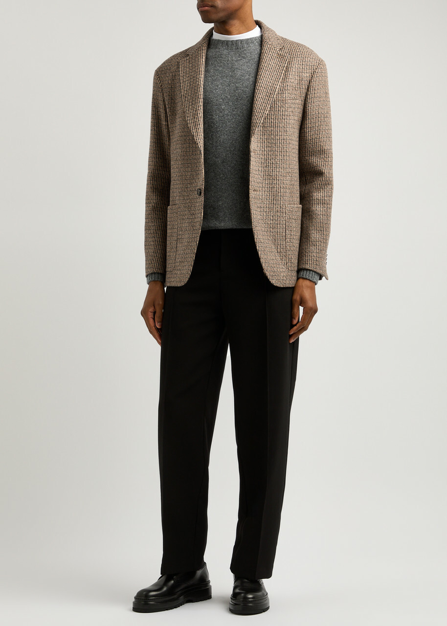 Officine Générale Michel Woven Wool Blazer Brown Officine Generale