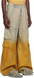 Rick Owens DRKSHDW Blue & Orange Jumbo Belas Cargo Pants