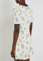 Reformation Tyra Floral-print Crepe Mini Dress White