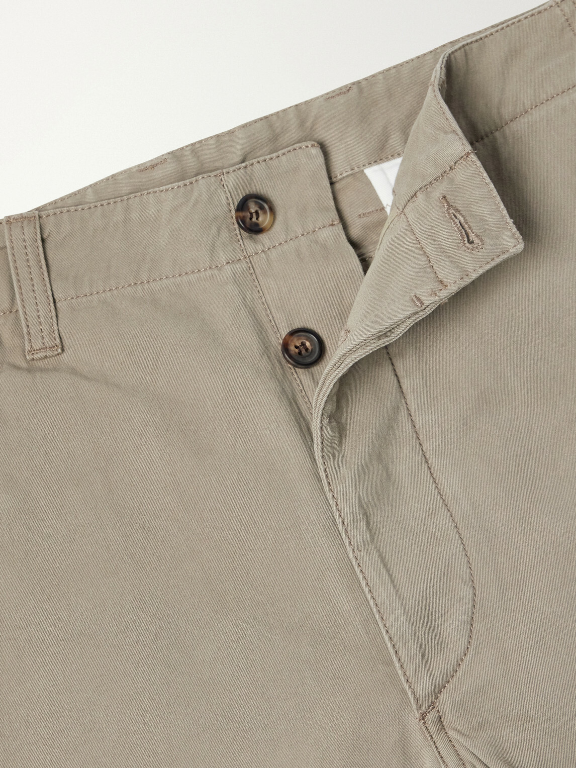 Drake's - Wide-Leg Cotton-Twill Chinos - Brown