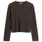 ST. Agni Women's Fine Merino V Neck Sweater in Mulch