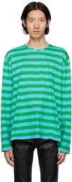 SUNNEI Green & Blue Striped Long Sleeve T-Shirt