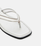 Veronica Beard Clea leather-trimmed PVC thong sandals