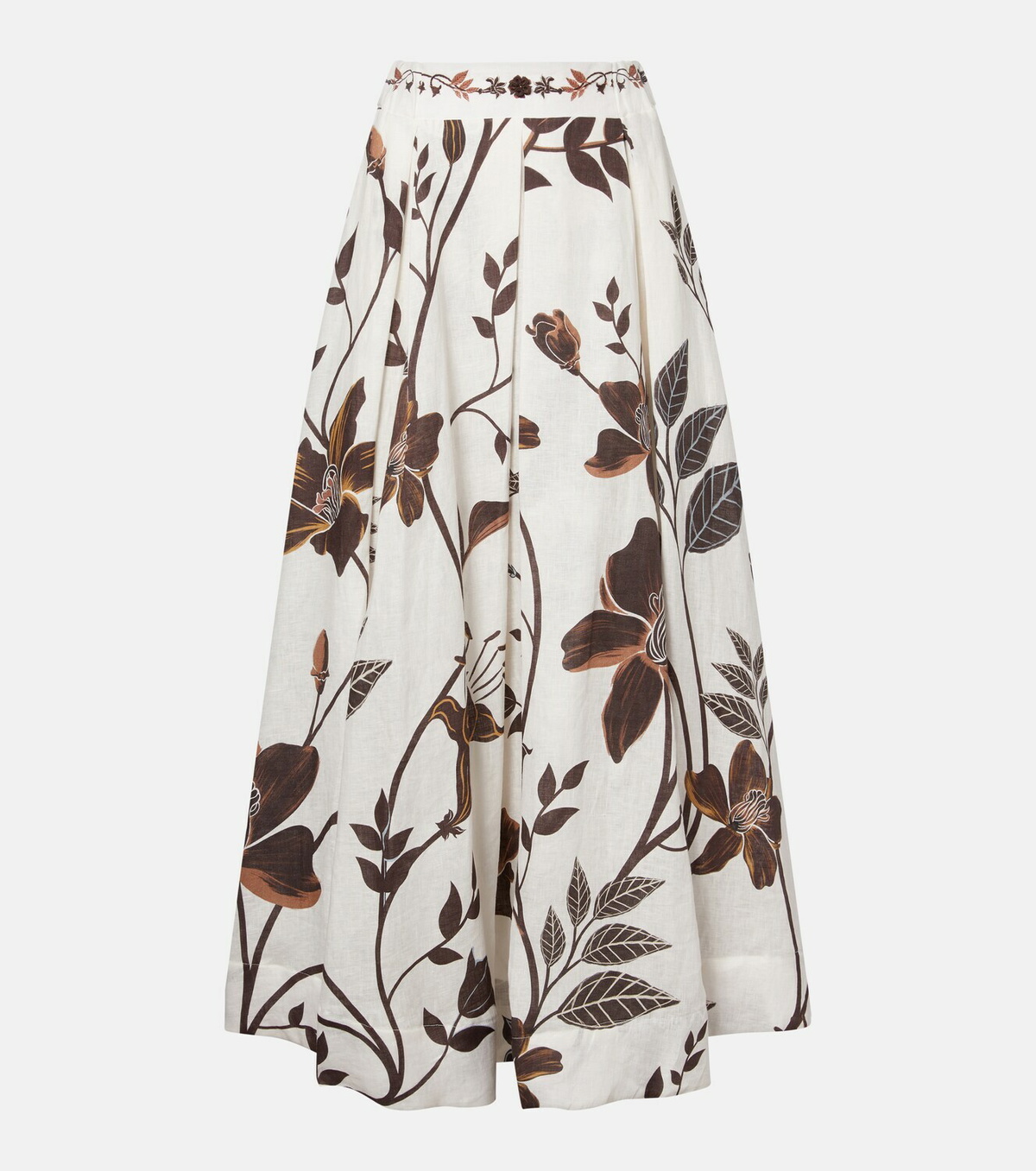 Agua by Agua Bendita Delta floral linen maxi skirt