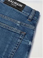BALMAIN - Slim-Fit Tapered Ribbed Denim Jeans - Blue - UK/US 30