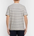 Mr P. - Bouclé-Striped Cotton-Blend Jersey T-Shirt - Men - Off-white