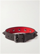 CHRISTIAN LOUBOUTIN - Spiked Full-Grain Leather Bracelet