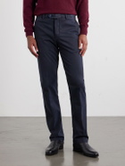 Kiton - Straight-Leg Lyocell-Blend Trousers - Blue