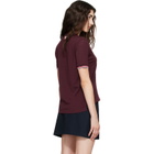 Thom Browne Burgundy Rib Cuff RWB Tipping Wool Jersey T-shirt
