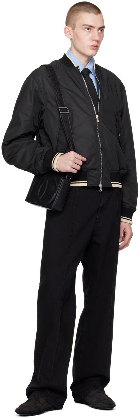 Dolce&Gabbana Black Medium 'DG' Logo Crossbody Bag