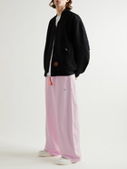 Acne Studios - Wide-Leg Logo-Embroidered Cotton-Jersey Sweatpants - Pink