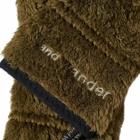 And Wander Men's High Loft Fleece Gloves in Khaki