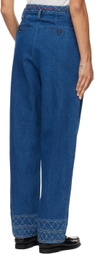 Bode Blue Embroidered Murray Jeans