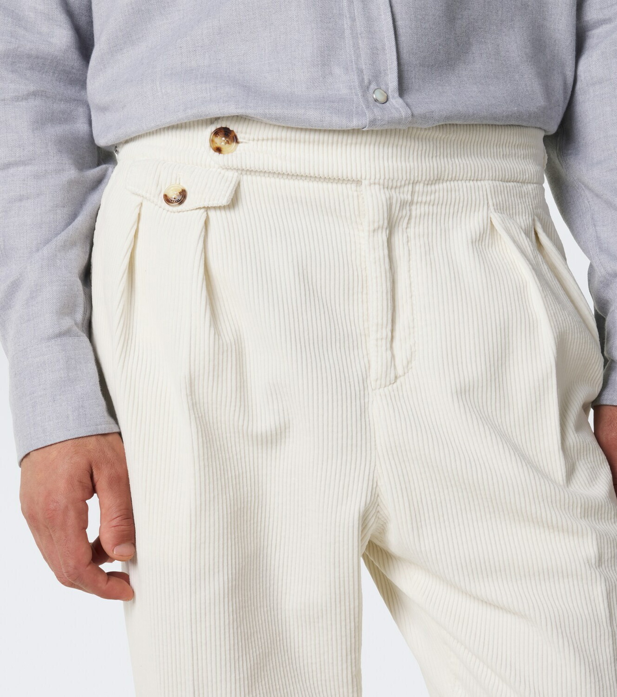 Brunello Cucinelli Pleated cotton corduroy straight pants