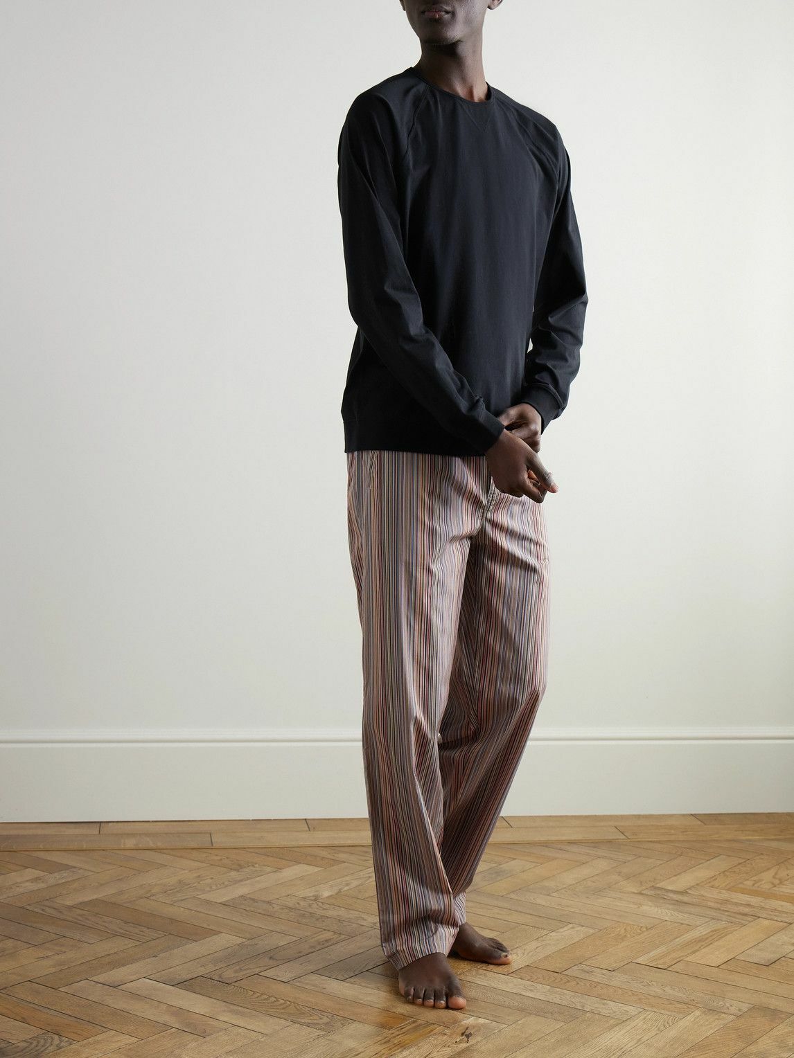 Paul Smith - Logo-Appliquéd Cotton-Jersey Pyjama Top - Black