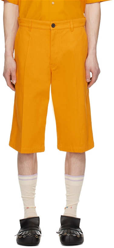 Photo: Marni Orange Straight-Leg Shorts
