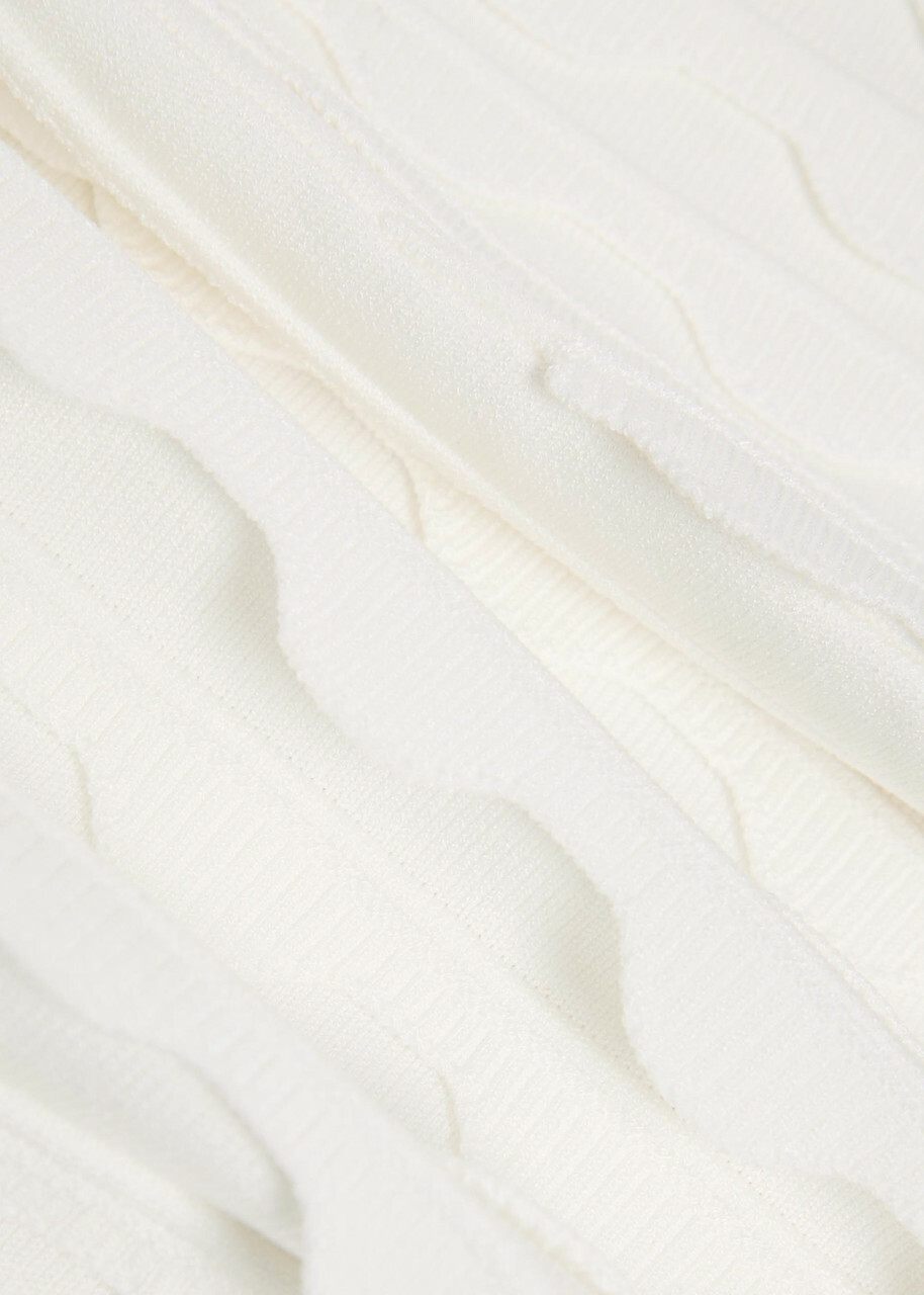 Simkhai Brionne Scalloped Knit Midi Dress Ivory