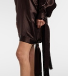 Ferragamo Fringed satin minidress