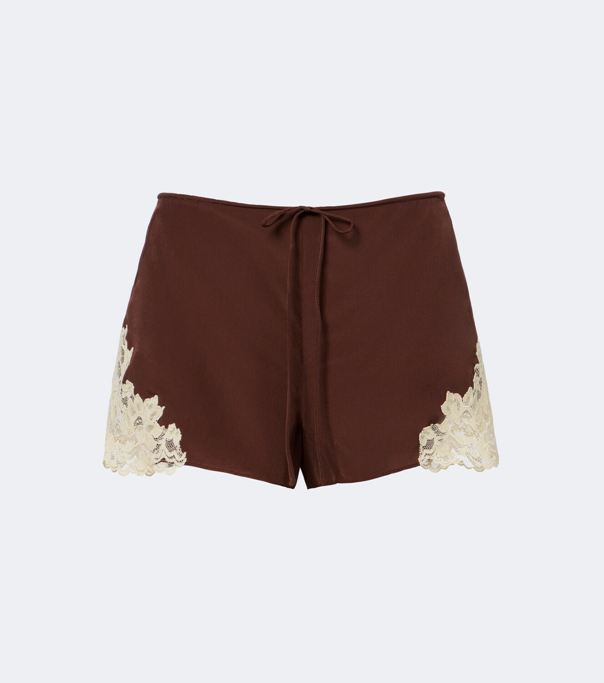 De La Vali Elia lace-trimmed crêpe de chine shorts
