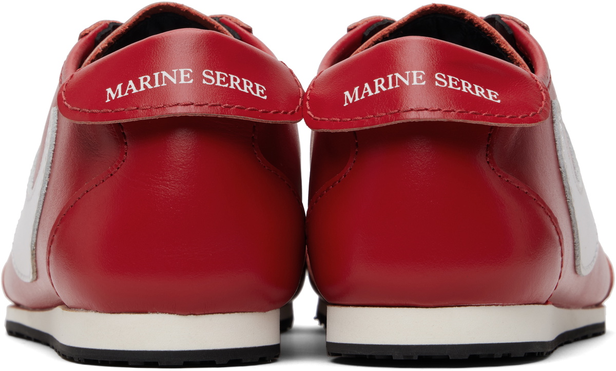 Marine Serre SSENSE Exclusive Red Matte Leather MS Astra Sneakers
