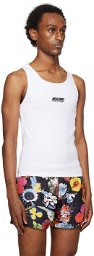 Moschino White Embroidery Tank Top