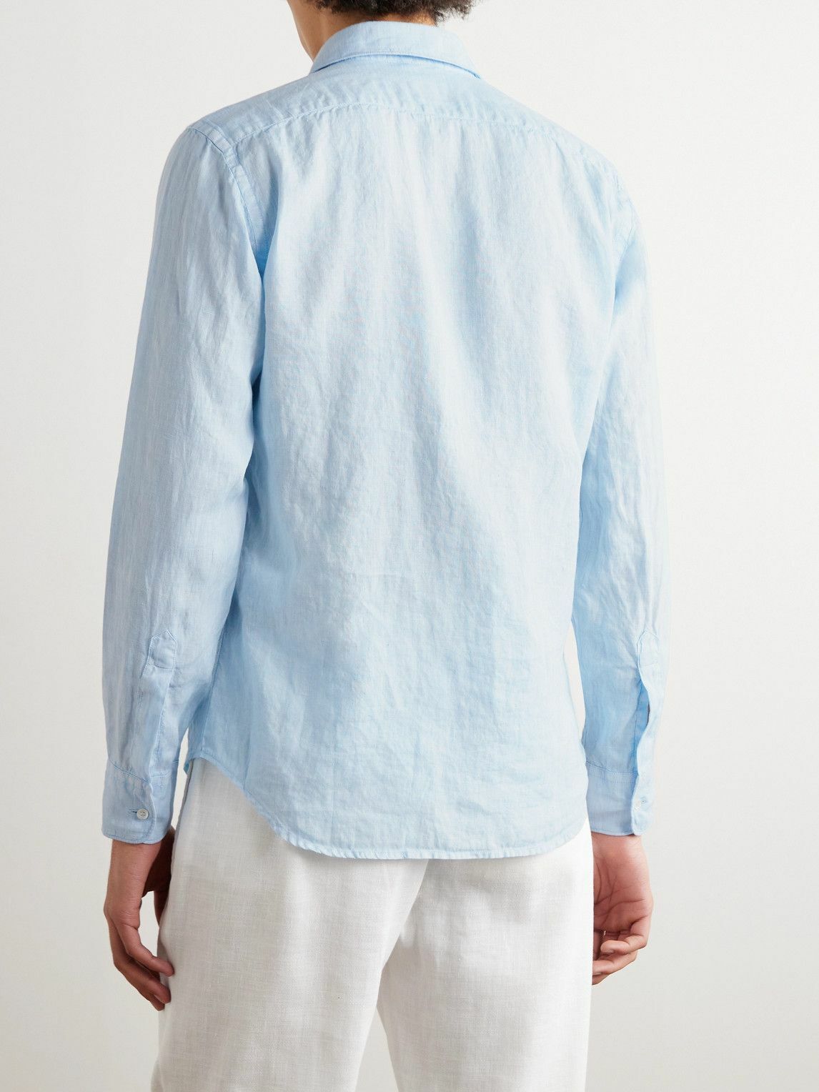 Aspesi - Sedici Slim-Fit Cutaway-Collar Linen Shirt - Blue