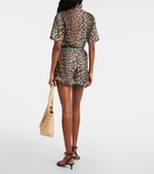 Ganni Leopard-print chiffon shorts