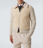 Eleventy Shearling-lined suede jacket