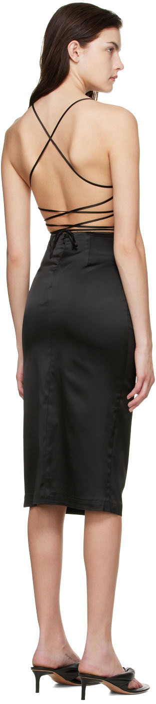 THIRD FORM Black Acetate Midi Dress