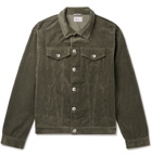 Brunello Cucinelli - Sea Island Cotton and Cashmere-Blend Corduroy Trucker Jacket - Green