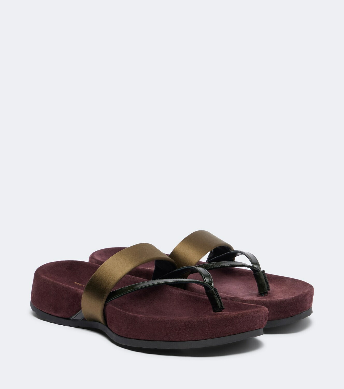 Dries Van Noten Satin and leather thong sandals