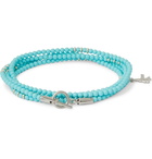 Isaia - Saracino Turquoise and Sterling Silver Beaded Wrap Bracelet - Blue