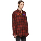 Balenciaga Red and Black I Love Techno Normal Fit Shirt