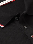 Moncler - Logo-Appliquéd Striped Cotton-Piqué Polo Shirt - Black