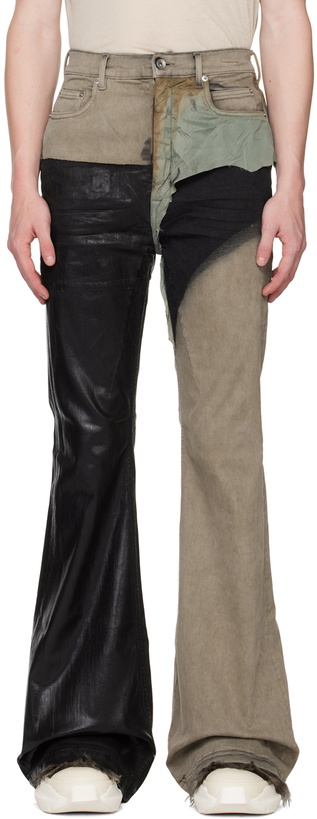 Photo: Rick Owens Drkshdw Khaki & Black Bolan Jeans