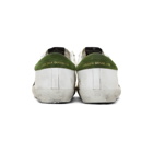 Golden Goose White and Green Superstar Sneakers