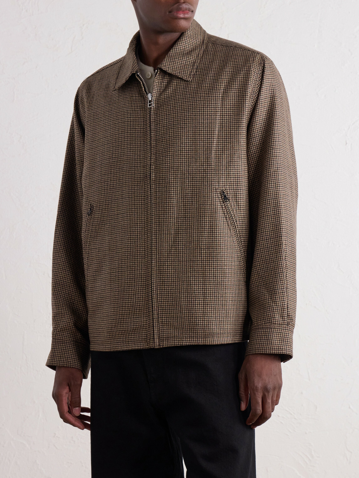 Corridor - Dekalb Houndstooth Wool-Twill Jacket - Brown