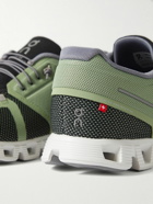 ON - Cloud 5 Rubber-Trimmed Mesh Running Sneakers - Green