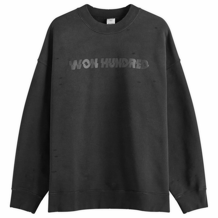 Photo: Won Hundred Men's Jalen Crew Sweatshirt in Washed Black