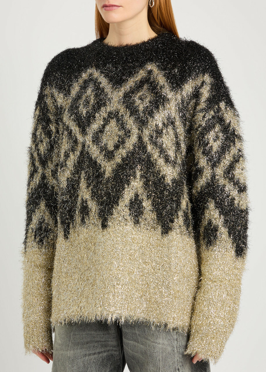 Acne Studios Metallic Thread Jumper Black