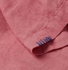 Altea - Camp-Collar Embroidered Linen Shirt - Pink