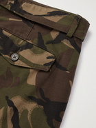 OFFICINE GÉNÉRALE - Julian Belted Camouflage-Print Cotton Shorts - Green